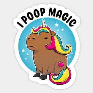 I poop magic Capybara Unicorn Sticker